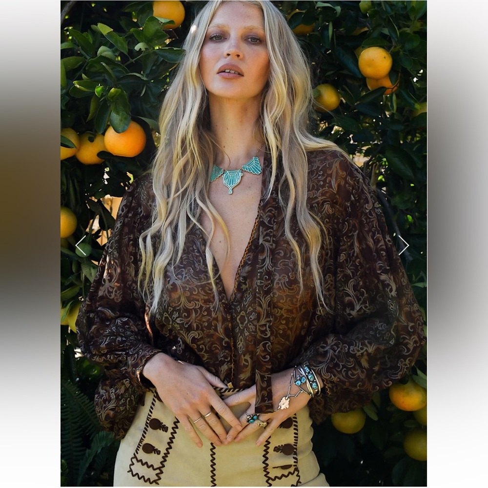 Chasing Unicorns Brown Blouse